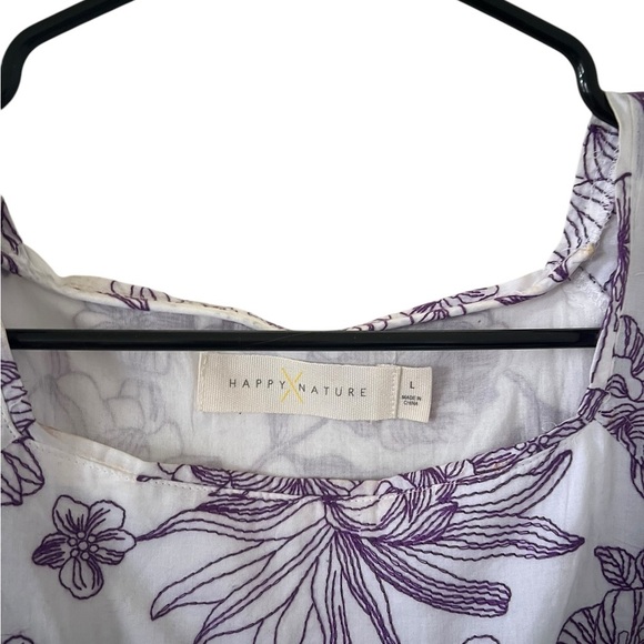 Happy X Nature Poplin Cottagecore Purple Floral Dress - Picture 3 of 8